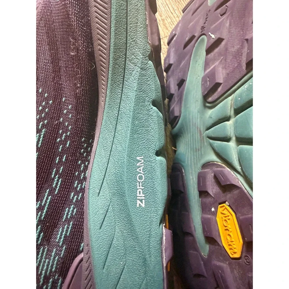 Topo Athletic MTN Racer 2 Trail Running Shoes Purple Teal Vibram Womens 9.5